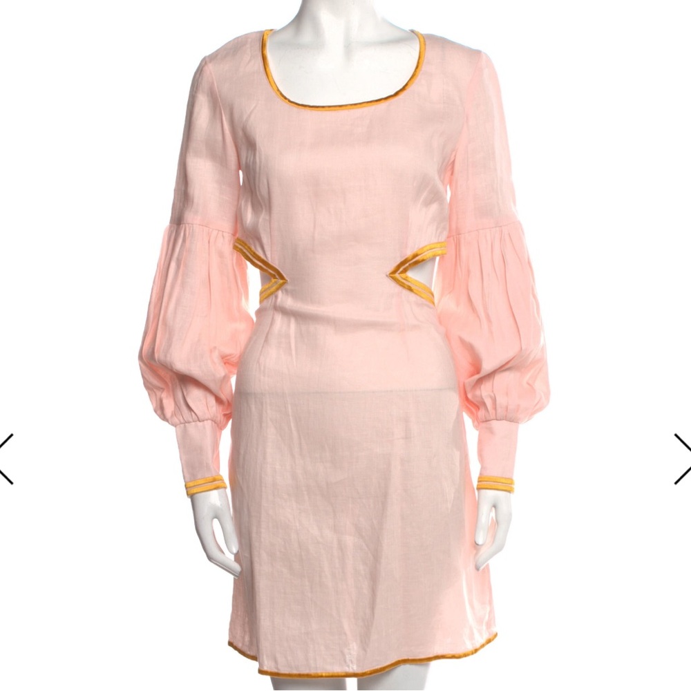 Fanm Mon Linen Cutout Mini Dress